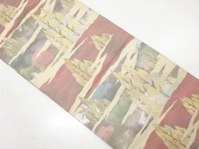 JAPANESE KIMONO / ANTIQUE FUKURO OBI / SILK / WOVEN MIST